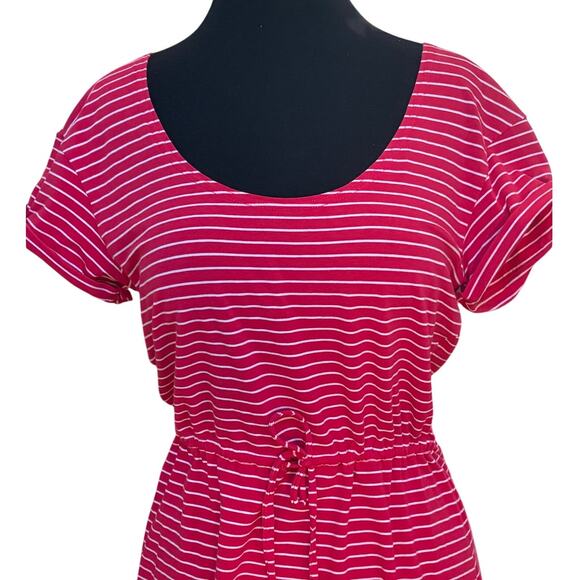 Columbia PFG Omni-Wick Pink & White Striped Dress Medium FL5040 - Picture 4 of 8